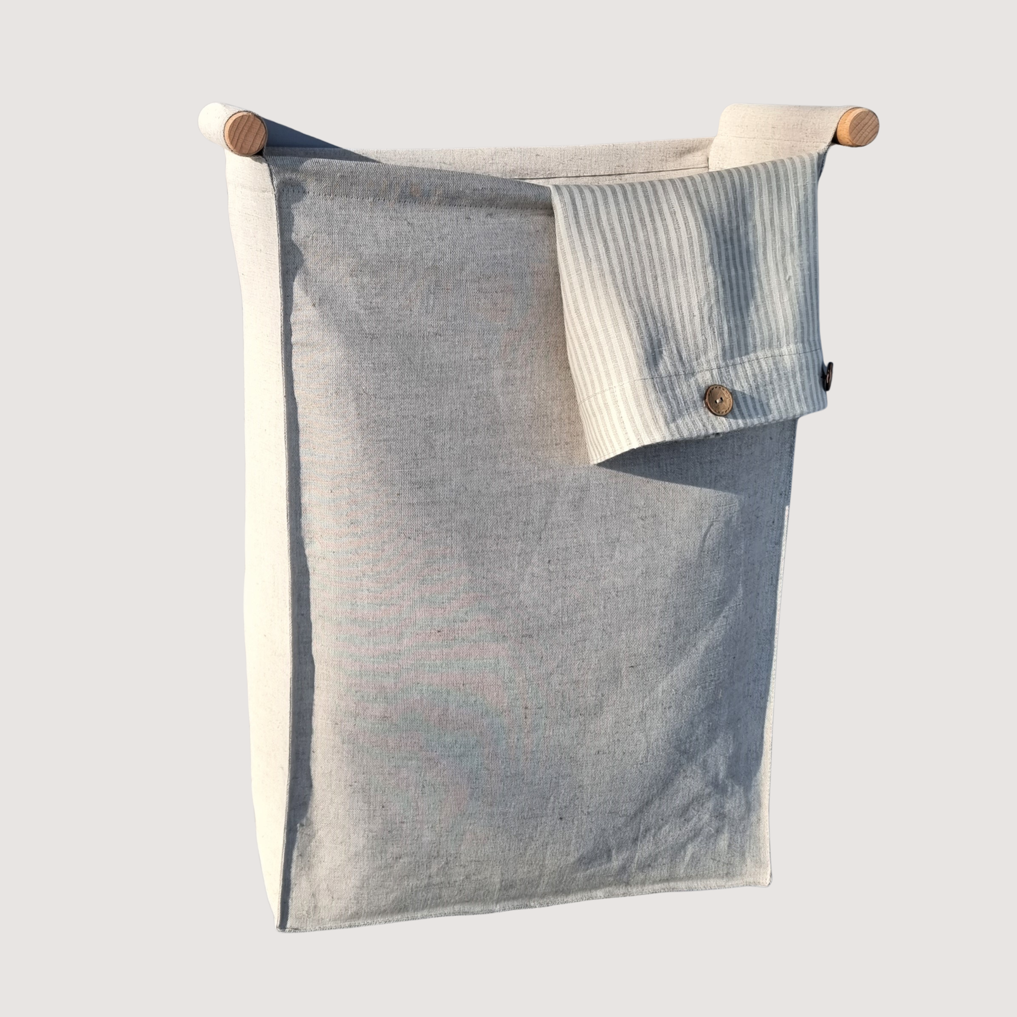 Wall Hanging Laundry Basket With Poles - Linen