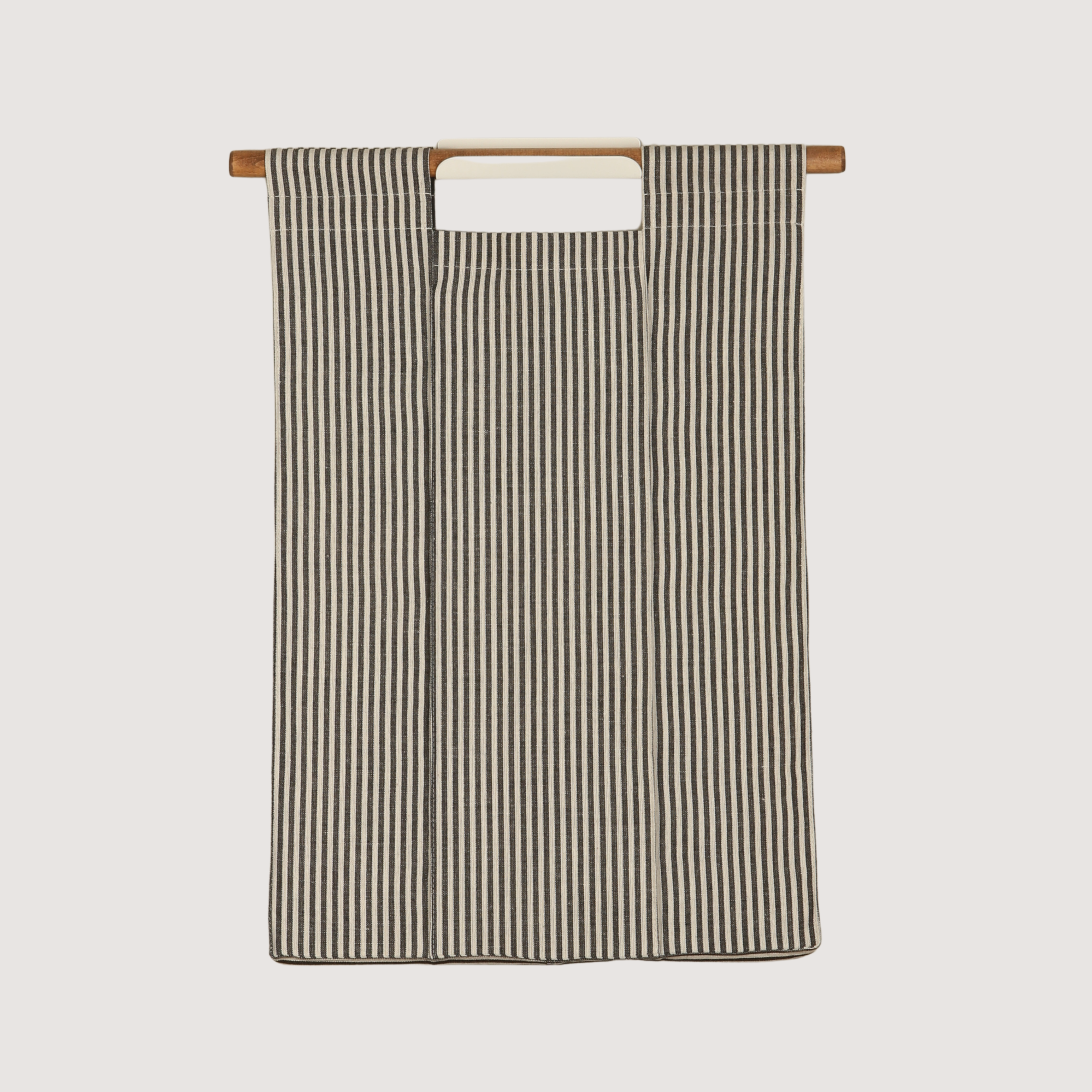 Wall Hanging Laundry Basket -  Linen Striped