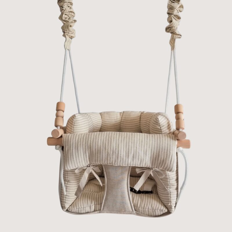 linen baby swing - indoor hanging playroom swings