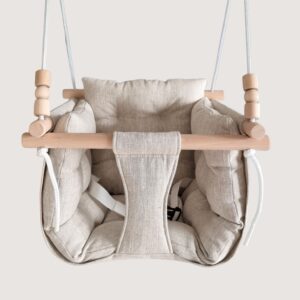 linen baby swing - hanging swing for toddlers