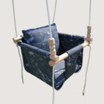 Indoor baby swing with natural beech wood poles