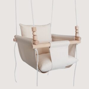Toddler swing with safety belt and pillows