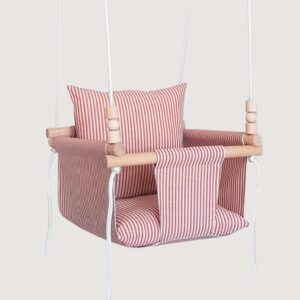 Toddler swing with safety belt and pillows