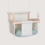 Hanging linen indoor kids swing for nursery