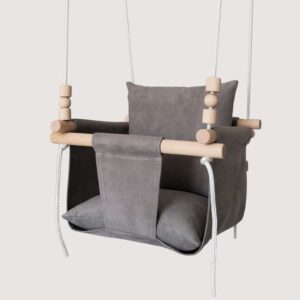 Toddler swing with safety belt and pillows