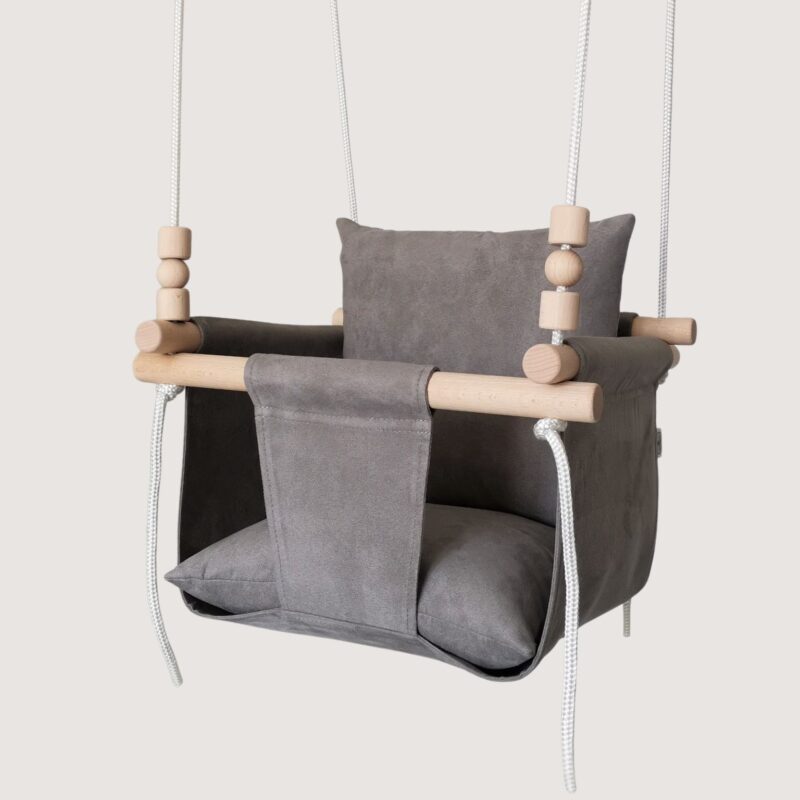 Toddler swing with safety belt and pillows